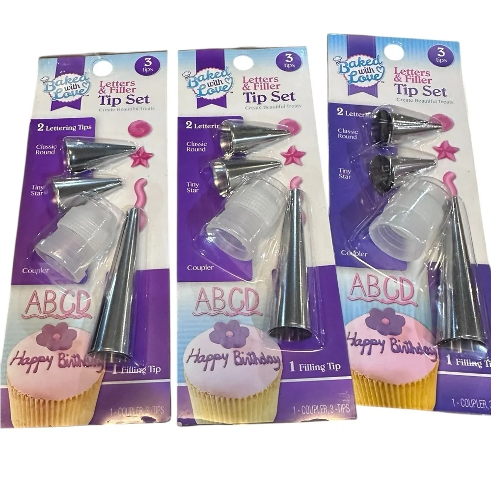 Baking Supplies Bundle –‎ Mini Cookie Cutters, Cupcake Liners & Icing Tips (New)